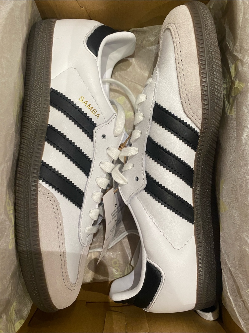 adidas Samba OG Junior White Black Sneakers Kids Size 4Y New With Box
